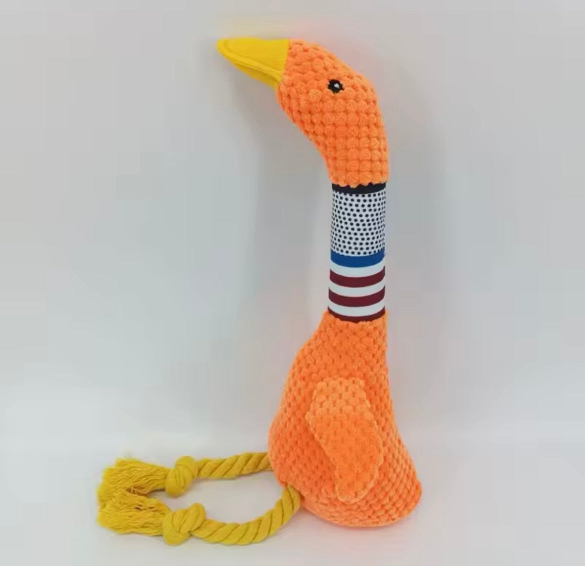 Interactive Long Necked Duck/White Goose Plush Toy for Dogs